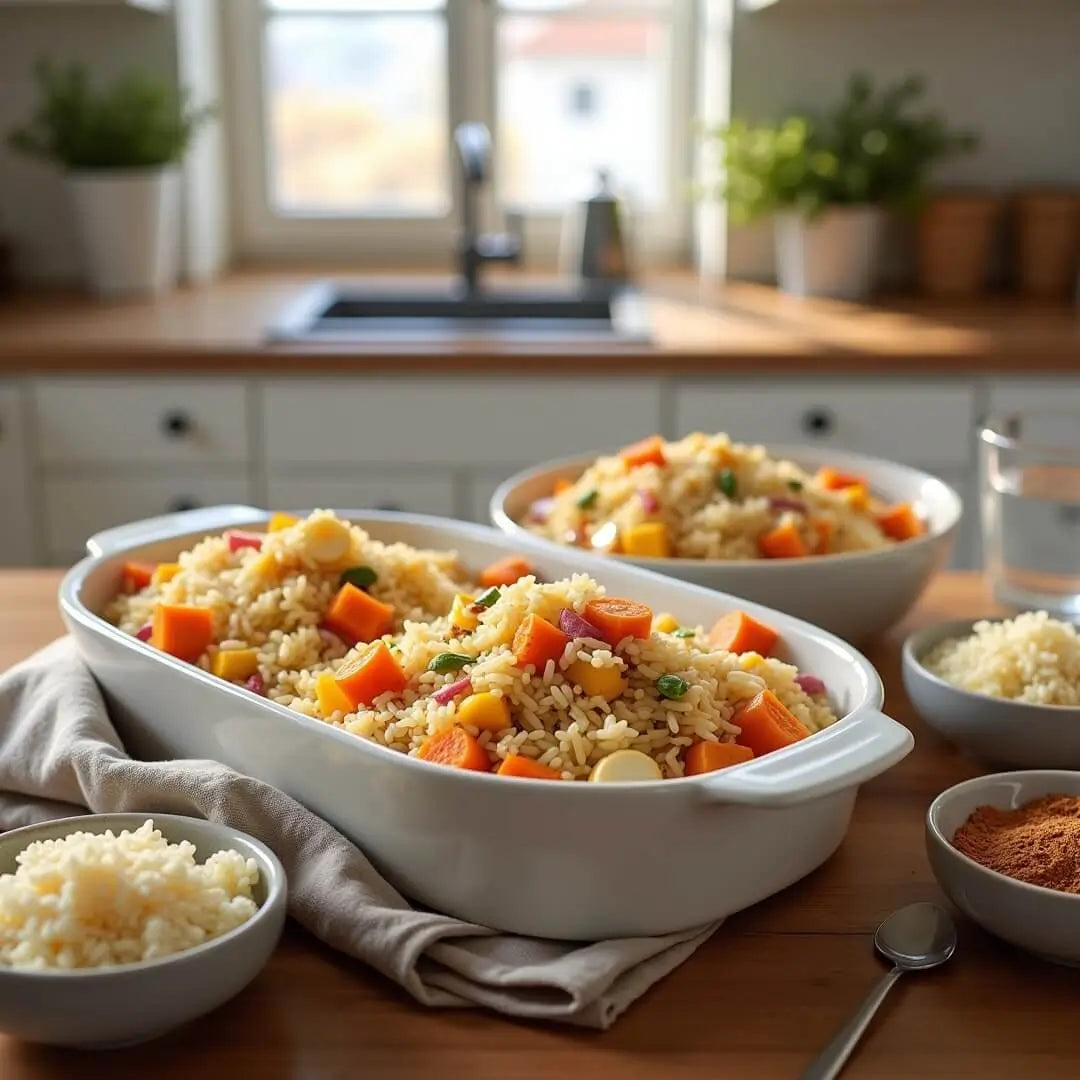 Winterliches Ofenreis-Mealprep mit Gemüse - fitgrade.ch