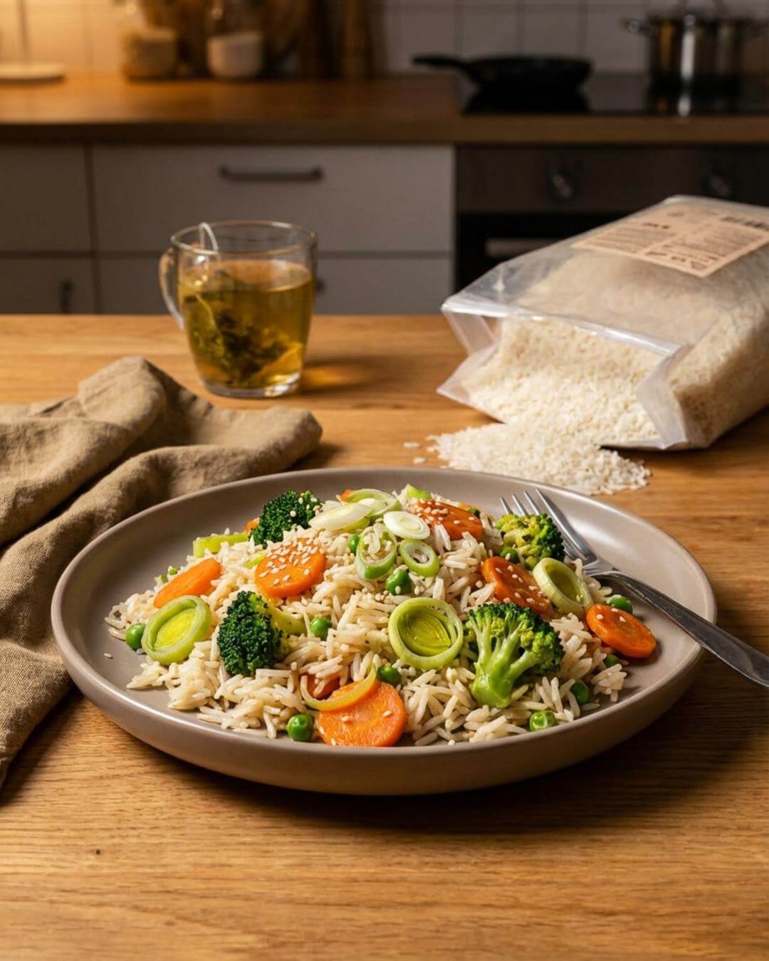 Schnelle Reis-Gemüse-Pfanne - fitgrade.ch