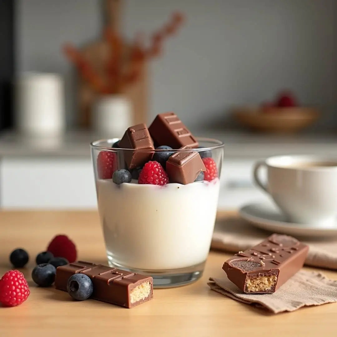 Protein-Schichtdessert mit Schokoriegel - fitgrade.ch