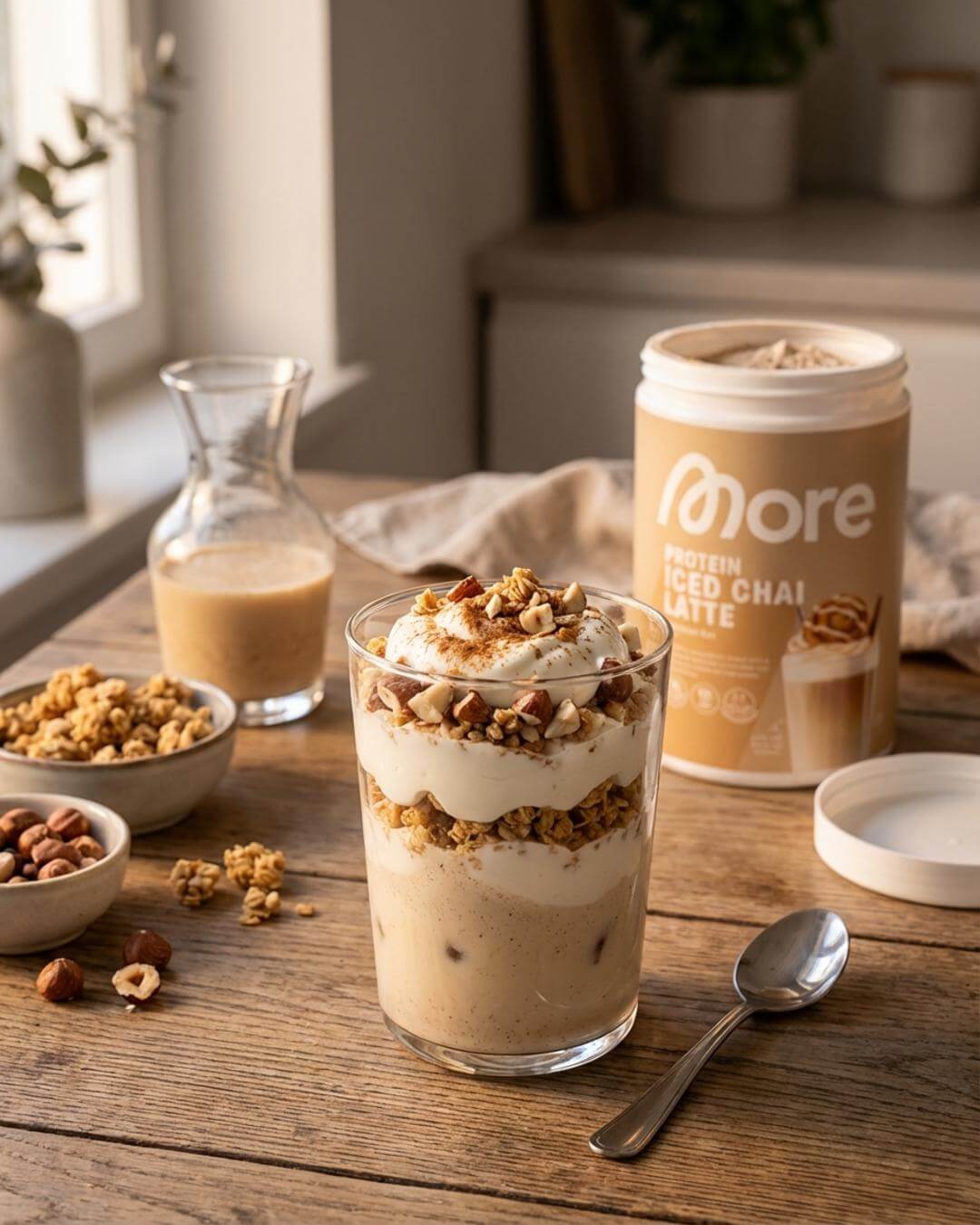 Protein Iced Cinnamon-Bun Chai Dessert-Glas - fitgrade.ch