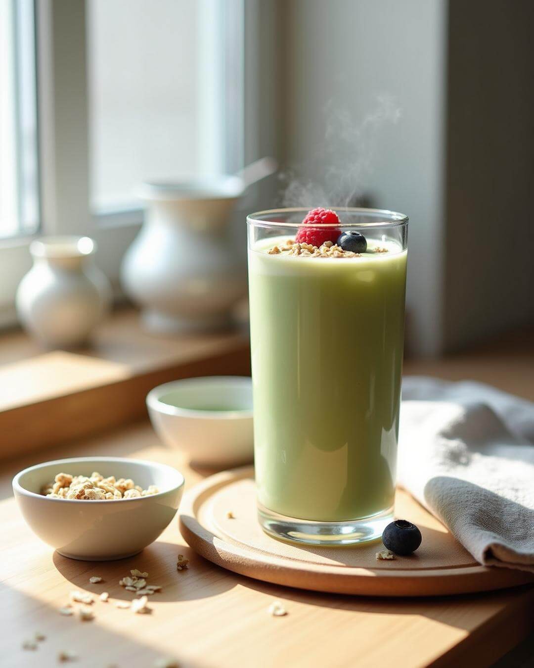 Sämiger Protein Iced Matcha Frühstücksdrink - fitgrade.ch