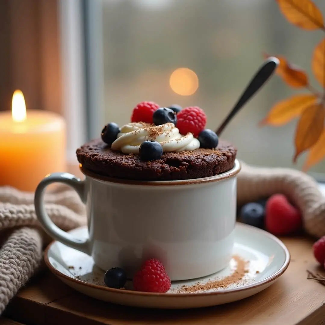 Warme Protein Mug Cake Dessert-Bowl mit Beeren - fitgrade.ch