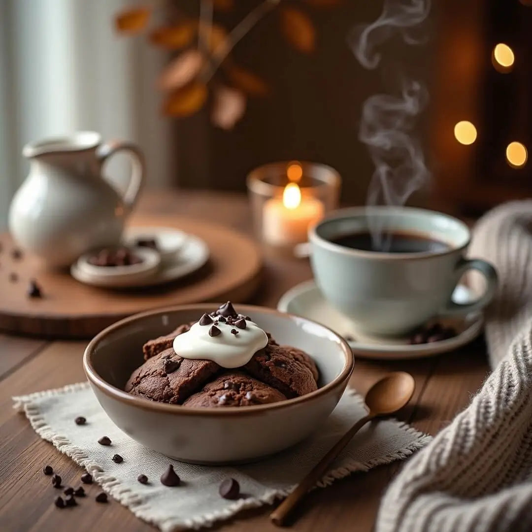 Warmer Vegan Protein Cookie Dessert mit Pflanzenjoghurt - fitgrade.ch