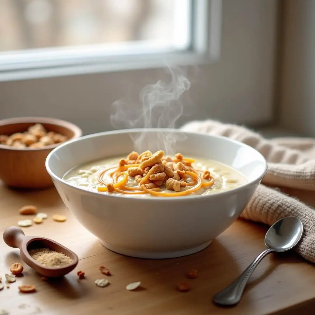 Warmer White-Snickers-Proteinporridge - fitgrade.ch