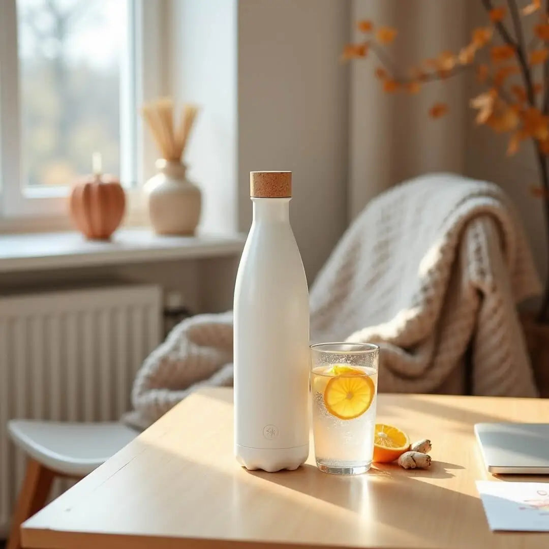 Aromatisiertes Zitronen-Ingwer-Wasser aus der Eco Bottle - fitgrade.ch
